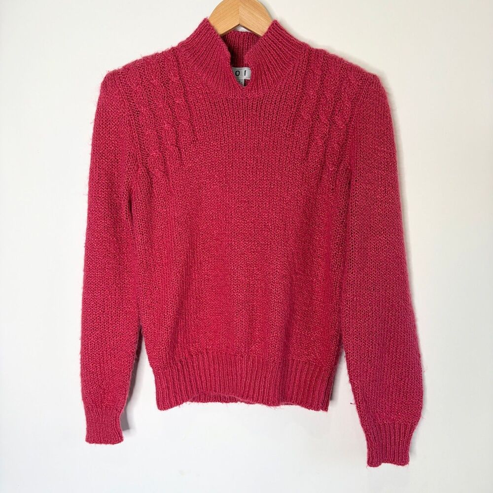 Vintage Toi Sweater Mock Neck Soft Pink Barbie Grandmacore Women M